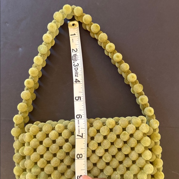 Vintage Green Velvet Coated Bead Handbag - Picture 6 of 15
